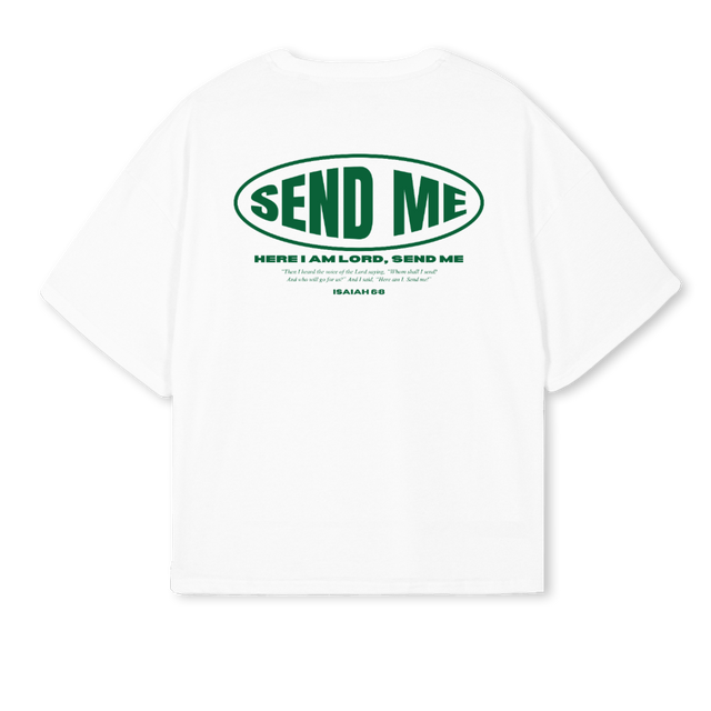 SENDMEGREEN White Oversized Boxy Tee.