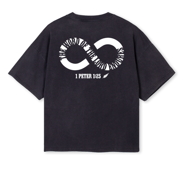 FPTONETWENTYFIVE Vintage Black Oversized Boxy Tee.