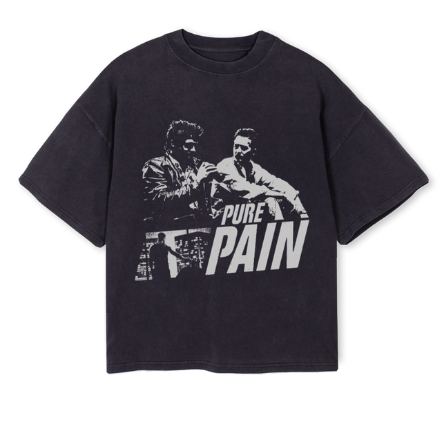 PAINCLUB Vintage Black Oversized Boxy Tee.
