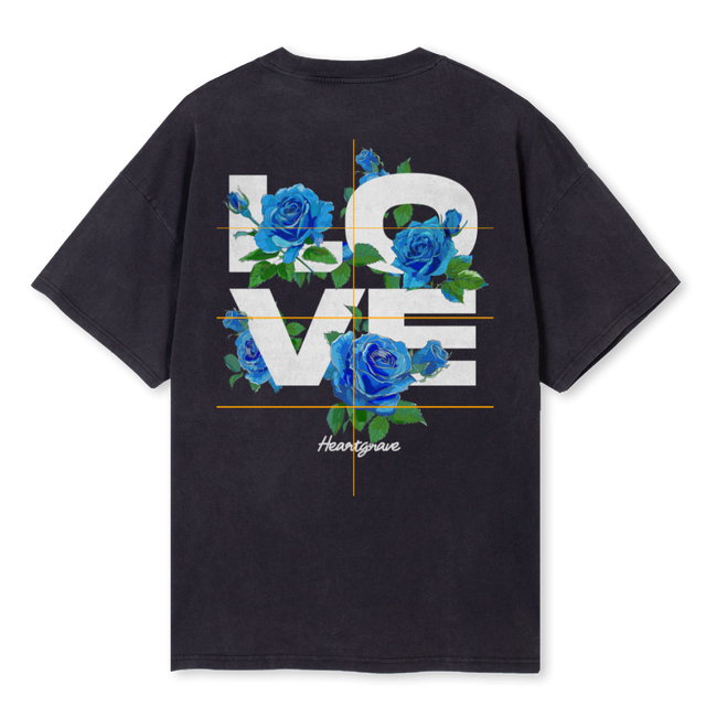BLKLOVEBOXTEE Vintage Black Oversized Tee.