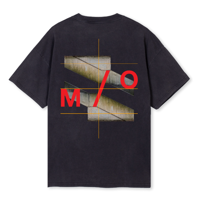 STAIRCASETEE Vintage Black Oversized Tee.