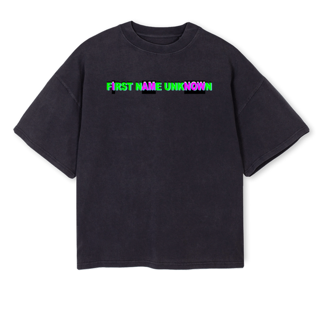 FNUMAIN Vintage Black Oversized Boxy Tee.