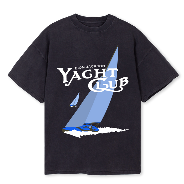YACHT Vintage Black Oversized Tee.