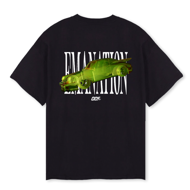 EMANATION Black Oversized Tee.