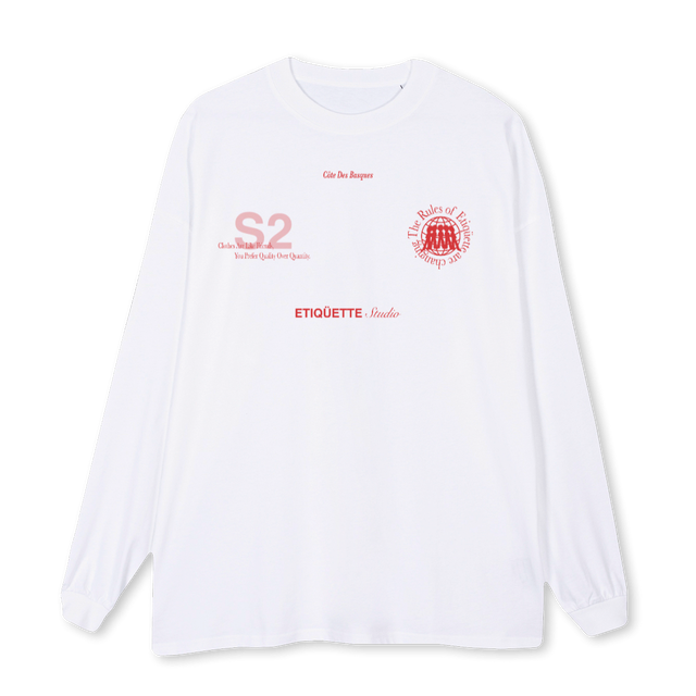 ESSA White Oversized LS Tee.