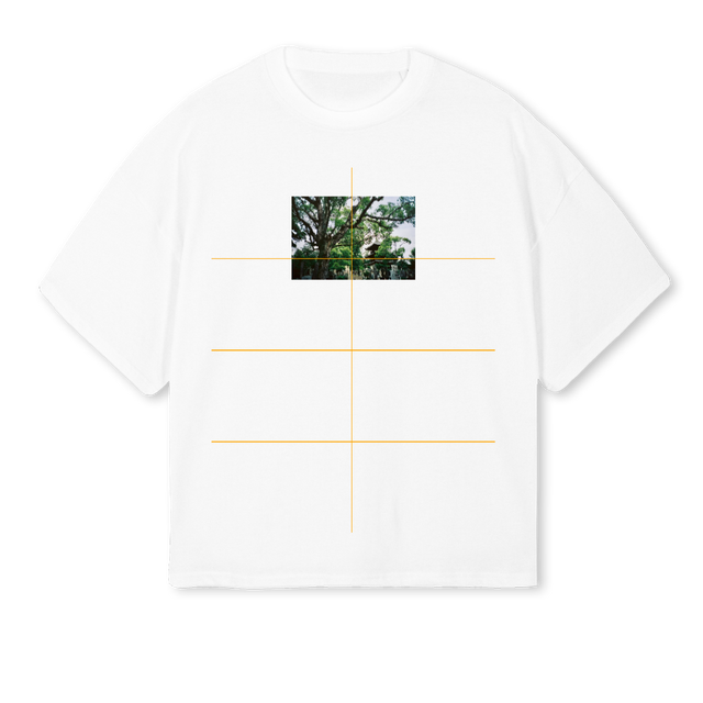 TEMPLEGARDEN White Oversized Boxy Tee.