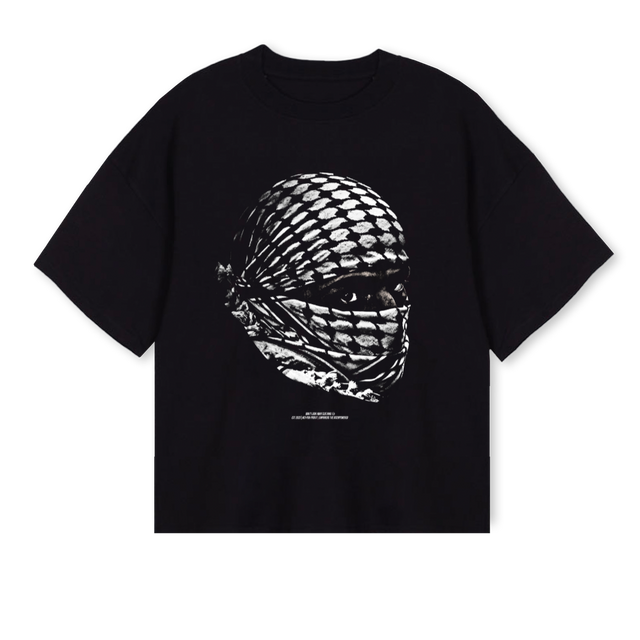 VINTAGEBLACKKUFIYEH Black Oversized Boxy Tee.