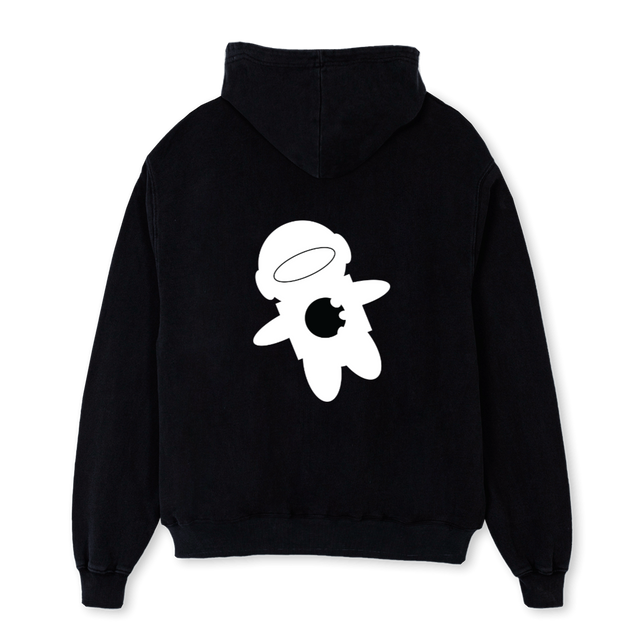 LUNARBLACK Black Oversized Hoodie.