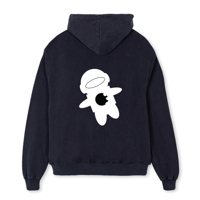 LUNARVNTBLACK Vintage Black Oversized Hoodie.