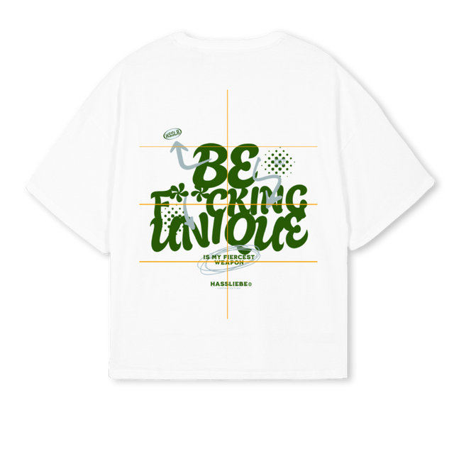 UNIQUE White Oversized Boxy Tee.