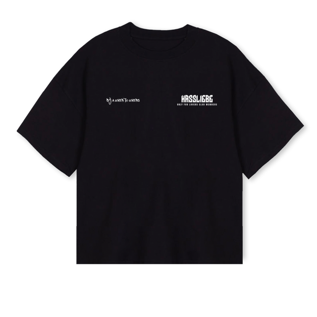 LOVER Black Oversized Boxy Tee.