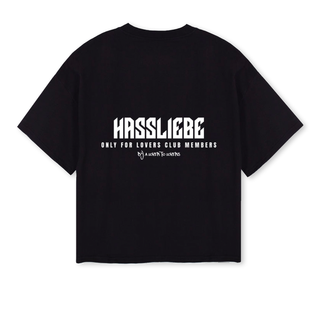 LOVER Black Oversized Boxy Tee.