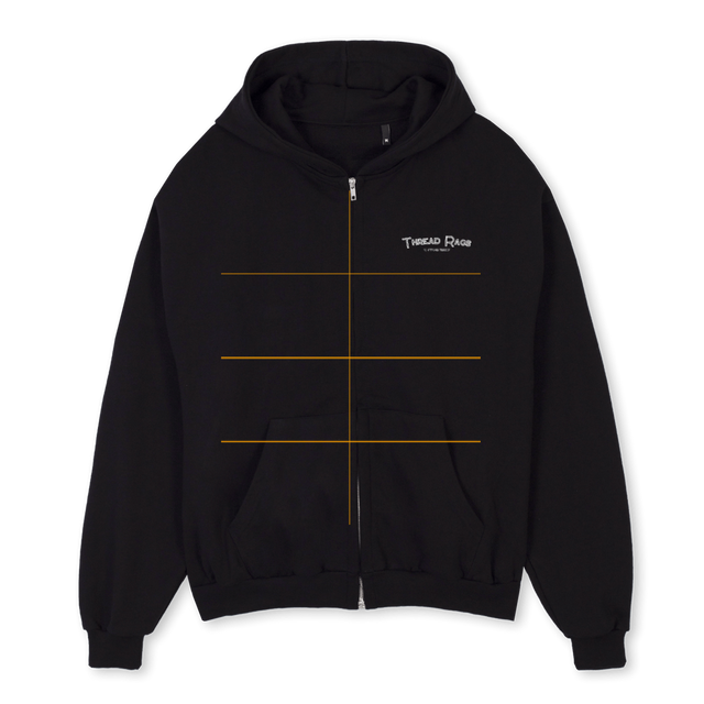 ZIPSAMPLE Black Oversized Zipped Hoodie.
