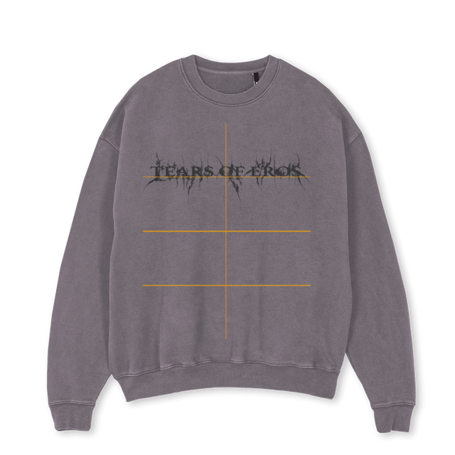 HKHSDKFHKS Pigment Grey Oversized Crewneck Sweater.