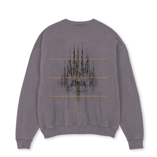 HKHSDKFHKS Pigment Grey Oversized Crewneck Sweater.