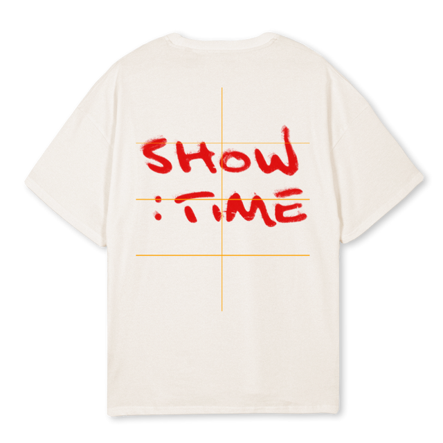 SHOWTIMECLEAN  Vintage White Oversized Tee.