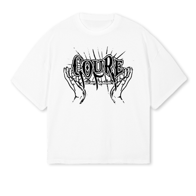 HOLDITCOURE White Oversized Boxy Tee.