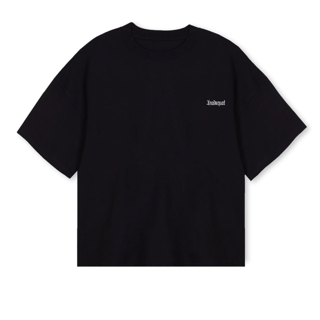 YANEGAY Black Oversized Boxy Tee.