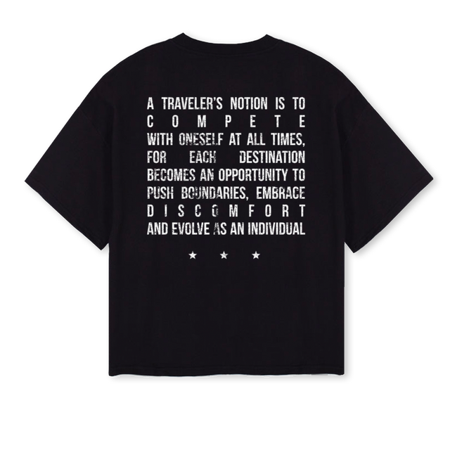 SSTWOFOUR Black Oversized Boxy Tee.