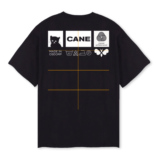 CANE Black Oversized Tee.