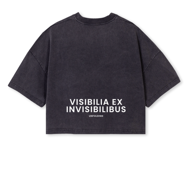 UFWHITE Vintage Black Cropped Oversized Tee.