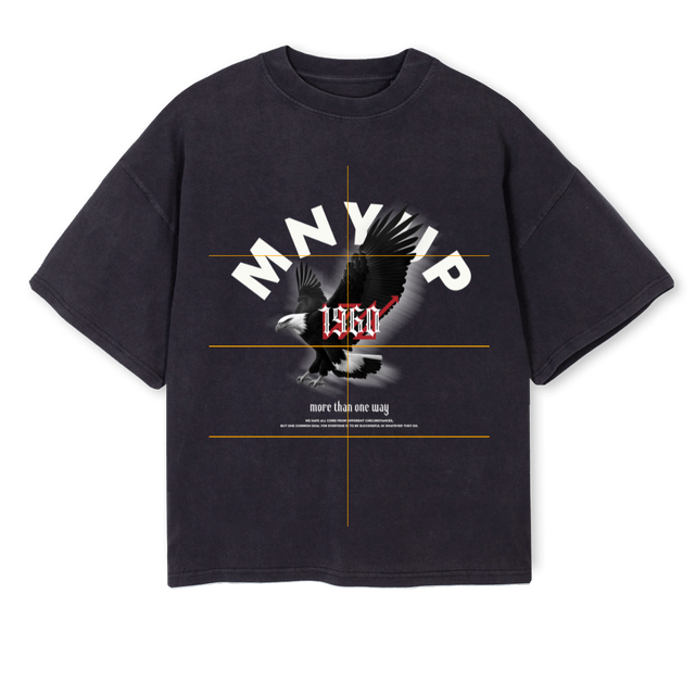 MNYUPHERITAGE Vintage Black Oversized Boxy Tee.
