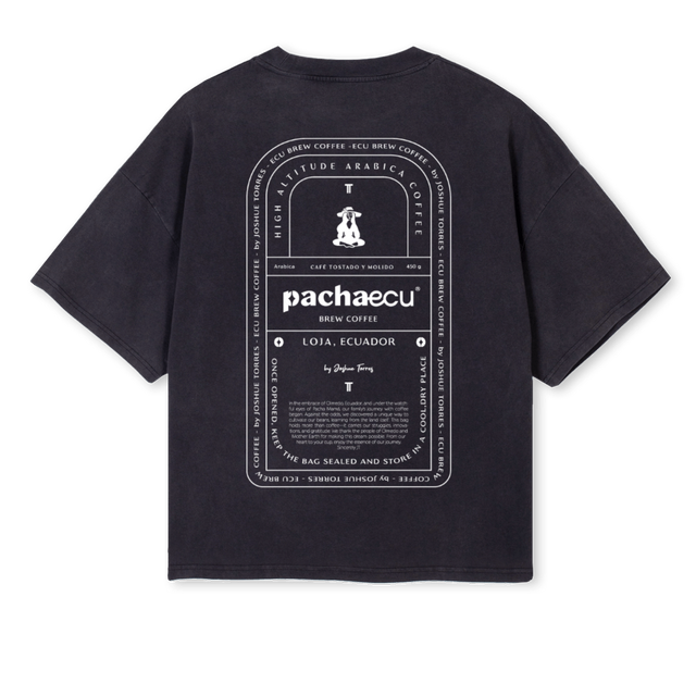 PACHAECUWHITE Vintage Black Oversized Boxy Tee.