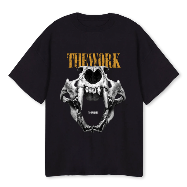 WORKSKULL Black Oversized Tee.