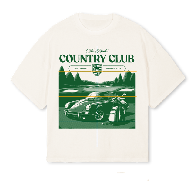 COUNTRYCLUB Vintage White Oversized Boxy Tee.