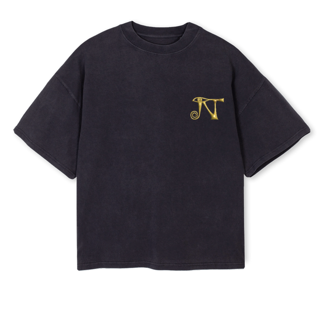 NTOEIL Vintage Black Oversized Boxy Tee.
