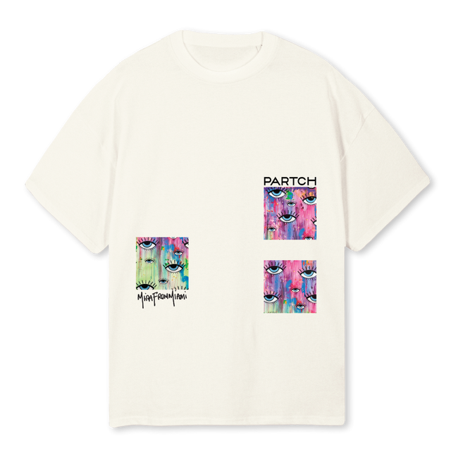 EYEBLOVTCRM Cream Oversized Tee.