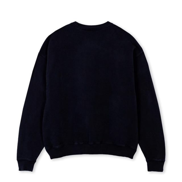 SSCLOGOOUTLINES Black Oversized Crewneck Sweater.