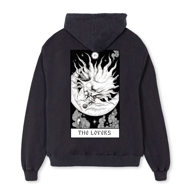 LOVERSZIP Vintage Black Oversized Zipped Hoodie.