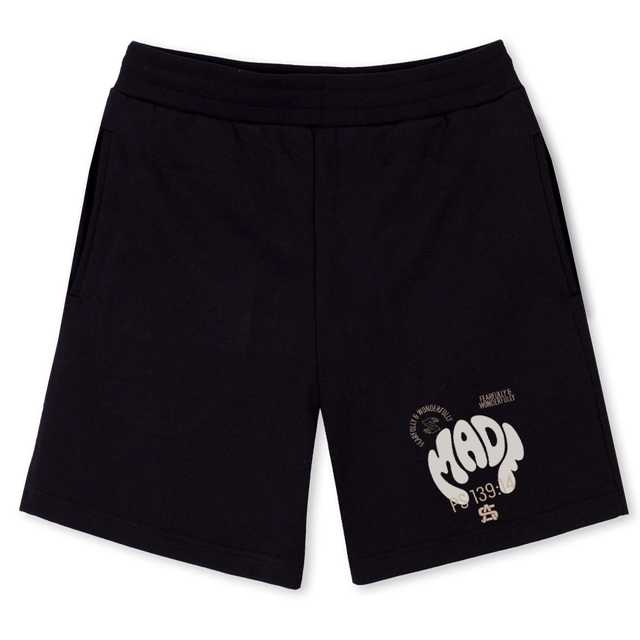 FAWMRSWB Black Relaxed Sweatshorts.