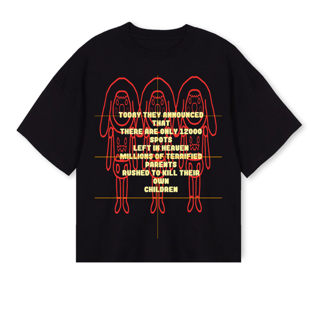 CHILDRENS Black Oversized Boxy Tee.