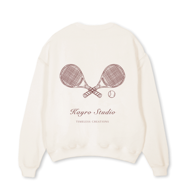 TENISSUDADERA Vintage White Oversized Crewneck Sweater.