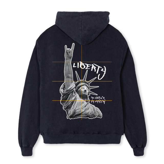 MOXIELIBERTYBLACK Vintage Black Oversized Hoodie.