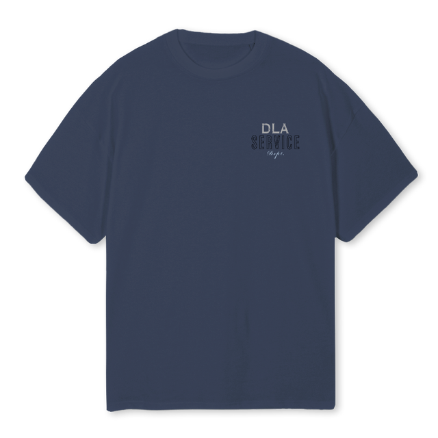 DLASERVICEDEPT Navy Blue Oversized Tee.