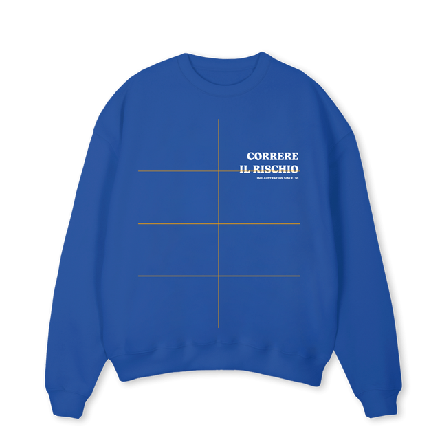 CORRERECBLT Cobalt Blue Oversized Crewneck Sweater.