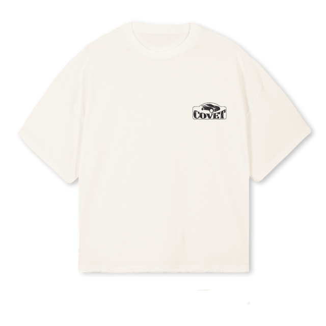 RALLY Vintage White Oversized Boxy Tee.