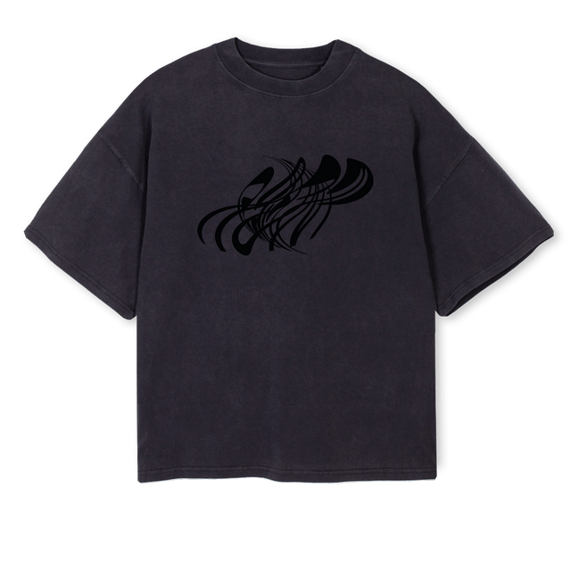 BOBSTDIOKONTRAST Vintage Black Oversized Boxy Tee.