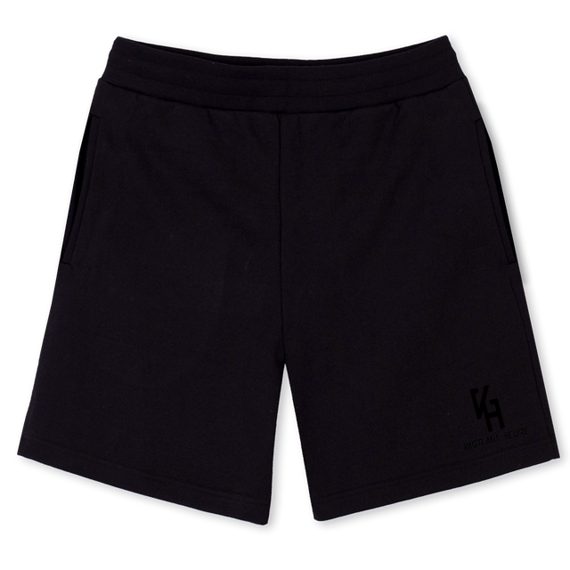 STACKEDBLACK Black Relaxed Sweatshorts.