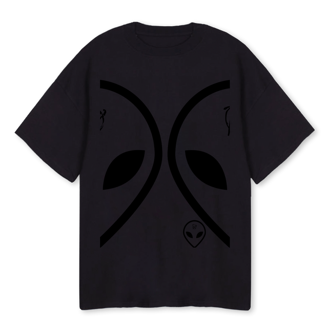 NTFESHORTSLEEVE Black Oversized Tee.