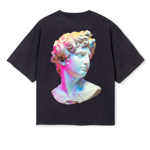 DAVIDMULTIBLACK Vintage Black Oversized Boxy Tee.