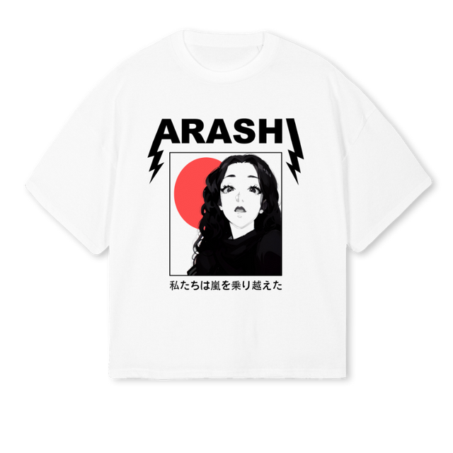 NICHIBOTSU White Oversized Boxy Tee.