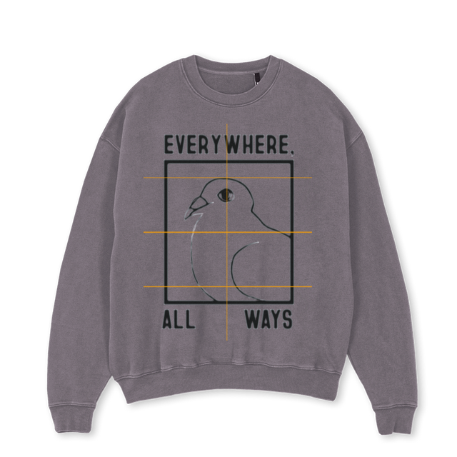 EAWPIGMENT Pigment Grey Oversized Crewneck Sweater.