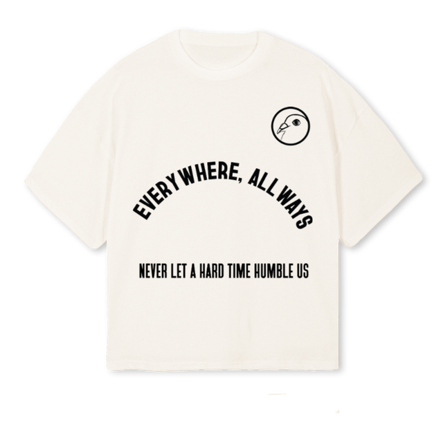 EAWHARDTIME Vintage White Oversized Boxy Tee.