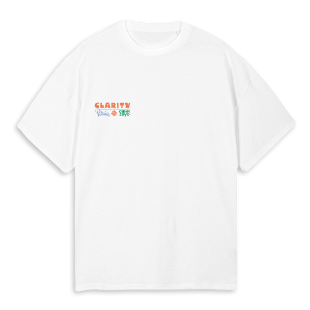 CLARITY White Oversized Tee.