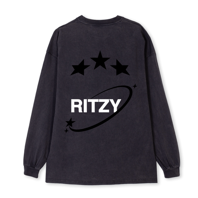 BVL Vintage Black Oversized LS Tee.