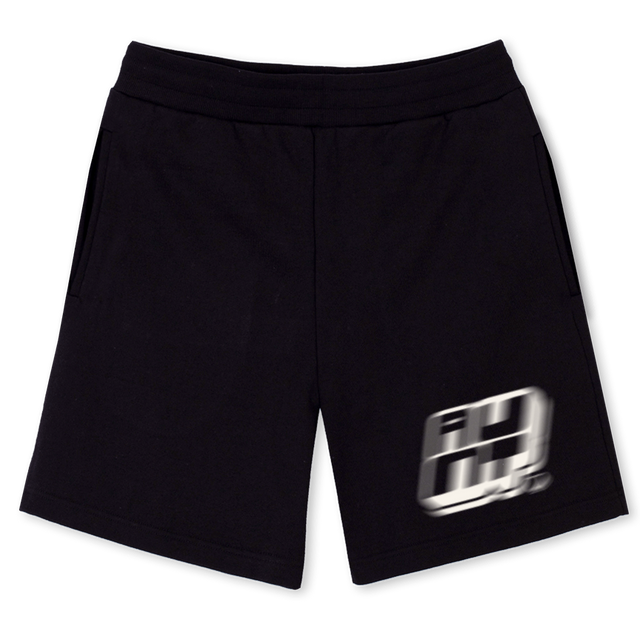 WDW Black Relaxed Sweatshorts.